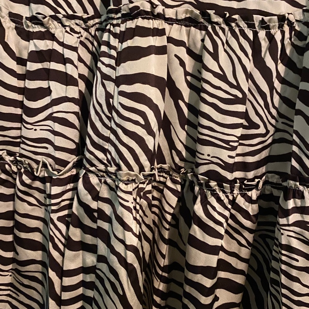 Tiered Zebra-Print Women's Dress - Black & Cream - Picture 9 of 9